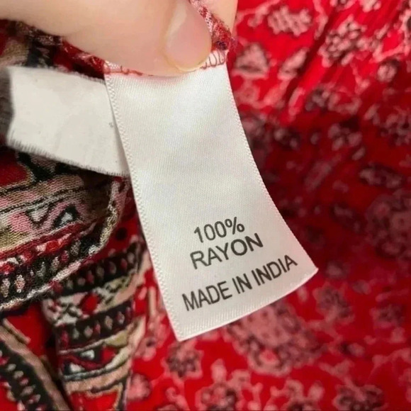 Melange red printed dress made in India XS - Picture 8 of 8